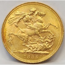 AUSTRALIA 1885 . ONE 1 SOVEREIGN . SYDNEY . GOLD